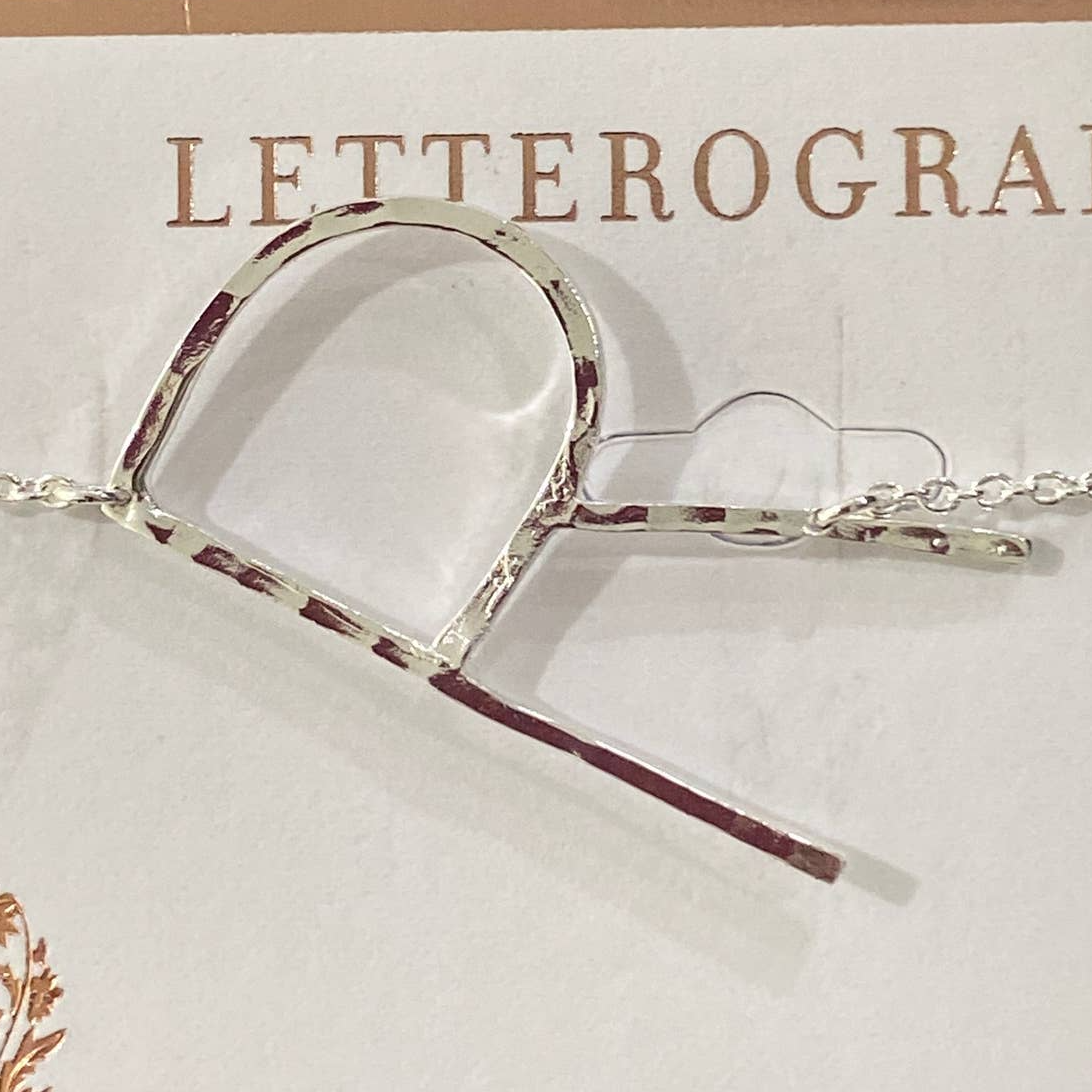 And Now This Silver-Plated Hammered Initial 